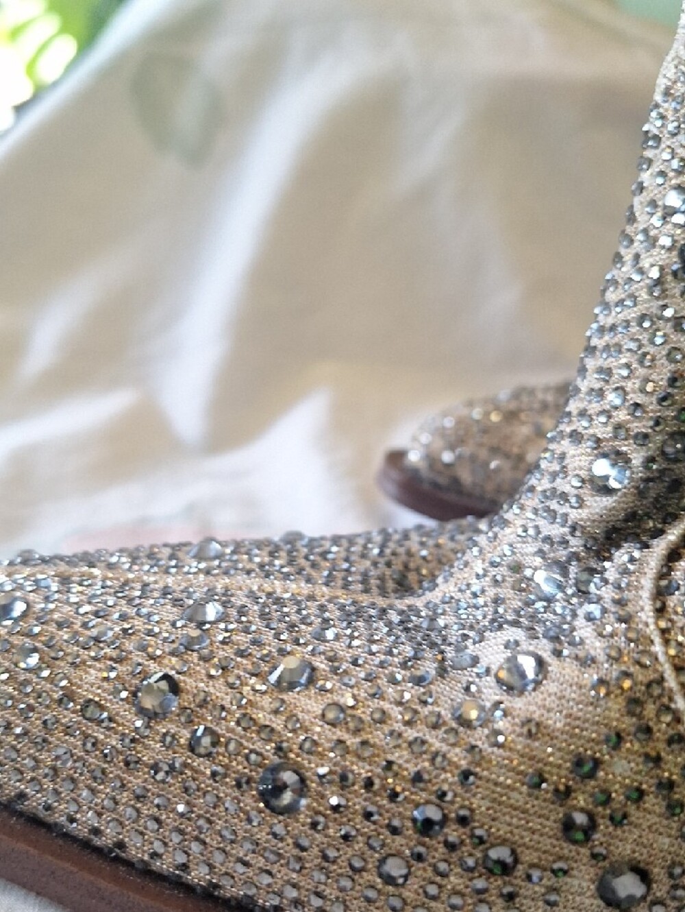 Jessica Simpson Gold Crystal Embellished Western Ankle Boots - Picture 4 of 5